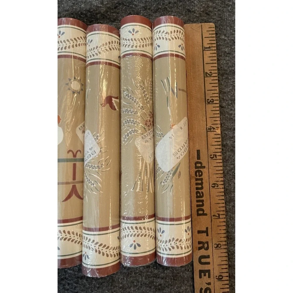 11 Vintage Prepasted Border Wallpaper Rooster 4yds per roll 8 1/2 Inches Wide